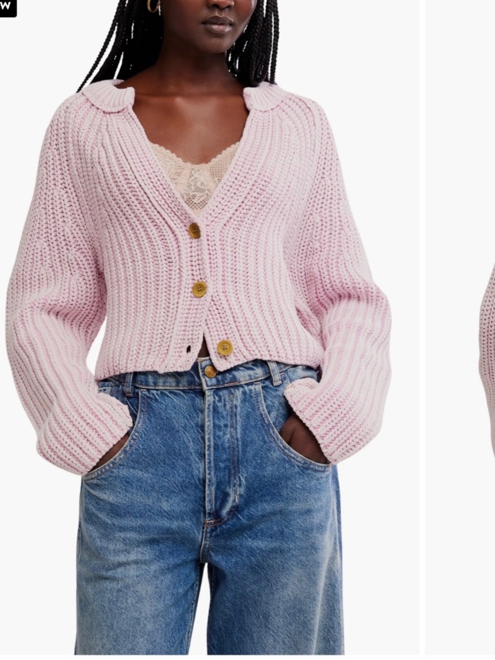 Free People Sweet Nothing Cotton Cardigan Pink Size S